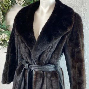 Vintage mink and leather coat, Morris Yudofsky Fur